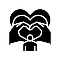 amor niño adopción glifo icono vector ilustración