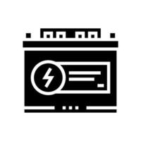 electrical battery glyph icon vector black illustration