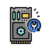 ssd data recovery color icon vector illustration