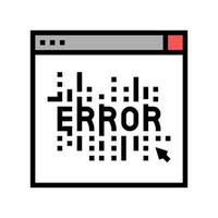 ilustración de vector de icono de color de error de computadora
