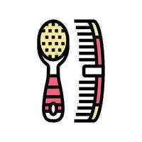 comb and brush accessories color icon vector illustration