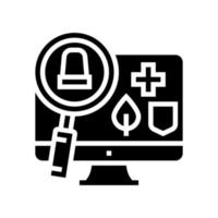 monitoring and information retrieval glyph icon vector illustration