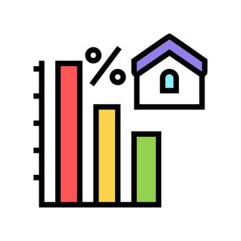 mortgage decrease in interest payments color icon vector illustration