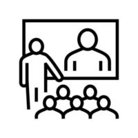 online conversation with group line icon vector illustration