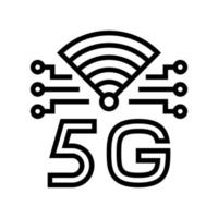 Ilustración de vector de icono de línea de red de alta velocidad 5g