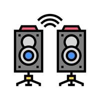 dynamic on stage playing music color icon vector illustration