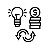 idea to money converter line icon vector illustration