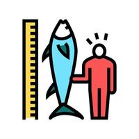 tuna size and fisherman color icon vector illustration