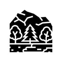 taiga paisaje glifo icono vector ilustración