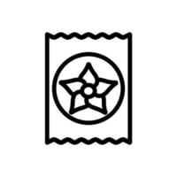 ilustración de contorno de vector de icono de bolsa de paquete de vainilla