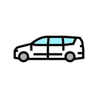 furgoneta minivan coche color icono vector ilustración