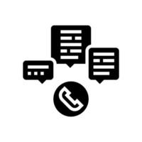 call center support glyph icon vector illustration