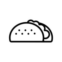 Taco icon vector. Isolated contour symbol illustration vector