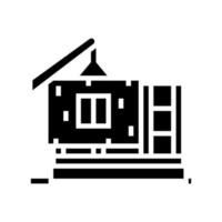 ready wall for building house glyph icon vector illustration