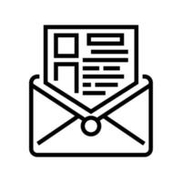 sending mail report line icon vector illustration