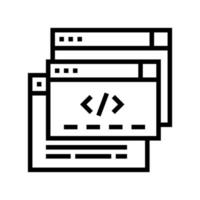 code windows line icon vector illustration