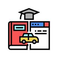 driving educational materials color icon vector illustration