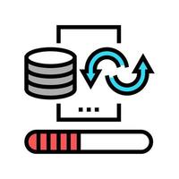 data cleaning digital processing color icon vector illustration