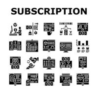 Subscription Content Collection Icons Set Vector