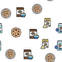 Oatmeal Nutrition Vector Seamless Pattern