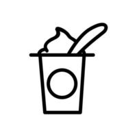 useful yogurt icon vector outline illustration