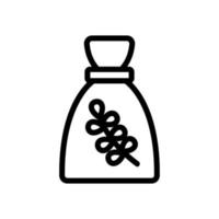ilustración de contorno de vector de icono de botella de elixir de tomillo