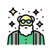 wisdom elderly man color icon vector illustration