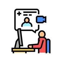 video consultation color icon vector illustration