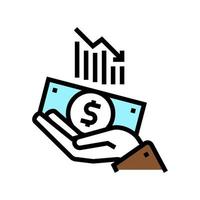 finance problem color icon vector illustration