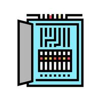 ilustración de vector de icono de color de caja de fusibles eléctricos