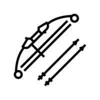 arco y flechas línea icono vector ilustración