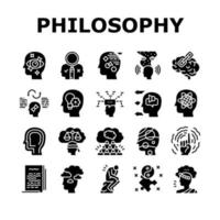 conjunto de iconos de colección de ciencia de filosofía vector
