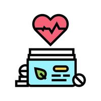 heart treatment homeopathy pills color icon vector illustration