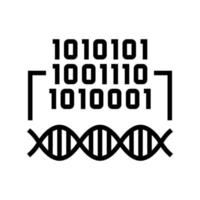 binary code genetic information line icon vector illustration