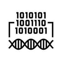 binary code genetic information line icon vector illustration