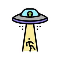 ilustración de vector de icono de color de abducción alienígena