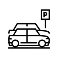 ilustración de vector de icono de línea de estacionamiento en la calle