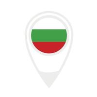 bandera nacional de bulgaria, icono redondo. icono de puntero de mapa vectorial. vector