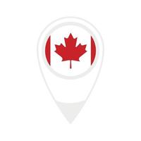 National flag of  Canada,round icon. Vector map pointer icon.