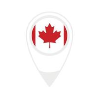 National flag of  Canada,round icon. Vector map pointer icon.