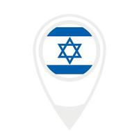 National flag of  Israel,round icon. Vector map pointer icon.
