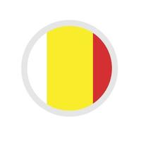 Round vector icon, national flag of the country Belgium.