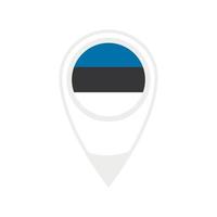 National flag of  Estonia,round icon. Vector map pointer icon.