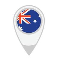 bandera nacional de australia, icono redondo. icono de puntero de mapa vectorial. vector