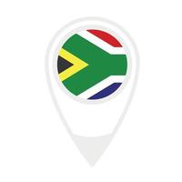 National flag of  South Africa,round icon. Vector map pointer icon.