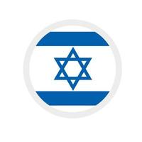 Round vector icon, national flag of the country Israel.