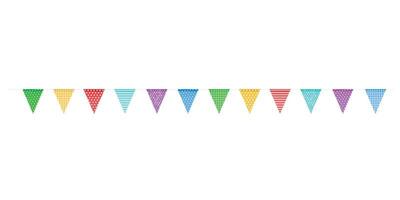 Colorful flags garlands on a rope isolated on a transparent background.Vector vector