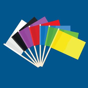 A set of colorful rectangular flags. Vector