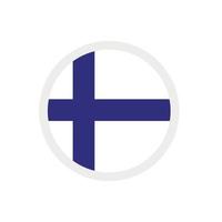 icono de vector redondo, bandera nacional del país finlandia.