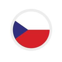 Round vector icon, national flag of the country Czech Republic.